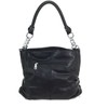 Zzfab Sparkle Rhinestone Suede Hobo Handbag Black