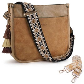 HKCLUF 4045 Women's Fashionable Crossbody Bags For Women Designer Leather Hobo Handbags Women Shoulder Bucket Bags With 2count Adjustable Guitar Strap Perfect:_Tassel-contrast light yellow