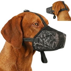 Anti Scavenging & Biting Soft Mesh Muzzle for Dogs, Escape Proof Muzzles for Large Sized Dog, Easy Training Starter Mussels with Extra Breathable Room, Durable Mouth Guard for Doberman Rottweiler, L