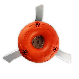 Tri-Clone Trimmer Head - Metal Blade Weed Wacker and Brush Cutter Attachment, Compatible with Most Straight Shaft String Trimmers
