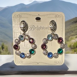 Brighton ELORA GEMS Circle Earrings  Post Drop NWT JA7963  List $82