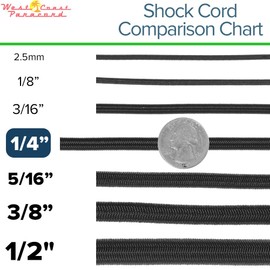 West Coast Paracord Bungee Elastic Nylon Shock Cord (3/16 Inch x 10 Feet, Neon Orange)