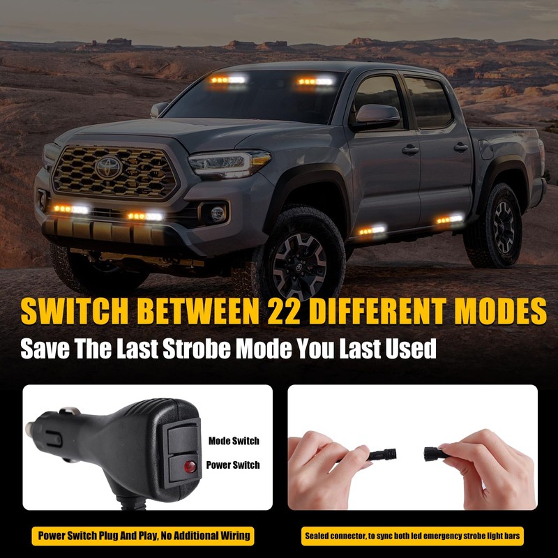 Tiannor Strobe Lights for Trucks Traffic Advisor Light Bar LED