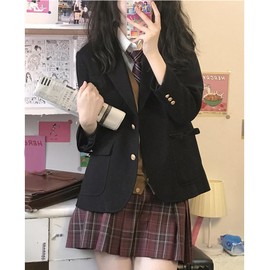 NOLCCTN Women's Uniform, School Jacket, Blazer, Plain, Regular Type, Student, Middle School, Commuting to School Jacket, Outerwear, Costume, Junior High School Entrance Ceremony, Graduation Ceremony,