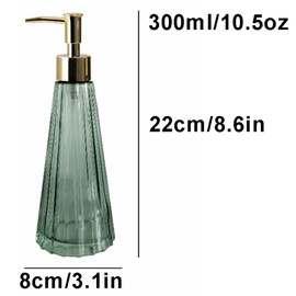 Seifenspender für Arbeitsplatte, Pumpspender, Lotion-Flasche, Glas, Nachfüllbehälter, konisch, 300 ml