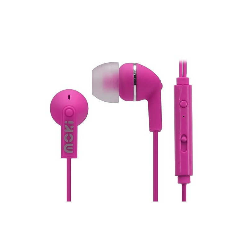 Moki Noise Isolation and Mic Earbuds, Pink