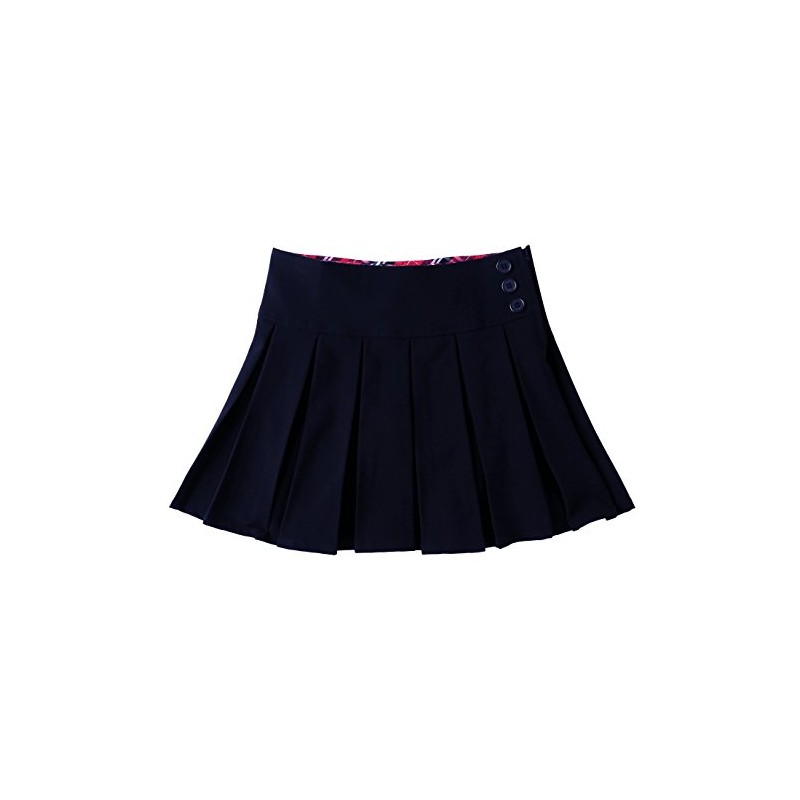 Bienzoe Girls School Uniform Skirt: Kids Adjustable Waist Pleated Dance