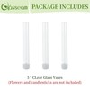 Glasseam 3 Pcs Glass Bud vase for Taper Candle Holder,