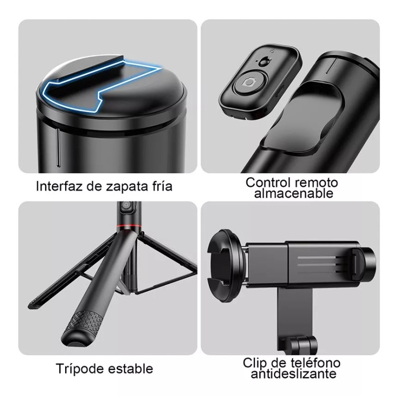 Keelead Selfie Stick Tripié 1.83m Bluetooth Control Telefono Celular