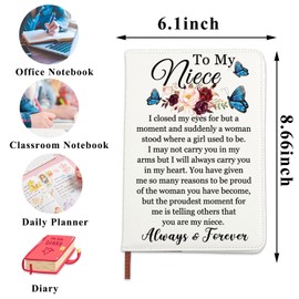 PLITI Niece Gift From Auntie Niece Graduation Gift Niece Birthday Gift To My Niece Inspirational Journal Notebook (Niece Closed Eyes JNCA)