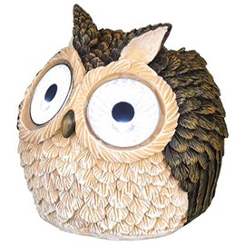 Gorgeous Decorative Solar Owl with LED Light Up Eyes Place it Anywhere in Your Garden 10cm - Brown