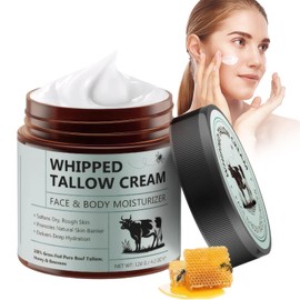 XIUVVBIOSS Beef Tallow Skin Care - Tallow Face Cream & Moisturizer with Honey Balm, Deeply Nourishing for Face and Body (120g)