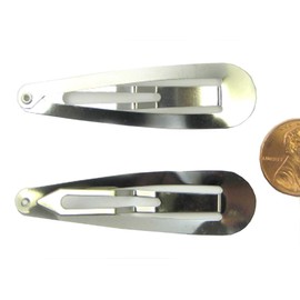 DIY Hair Clips Kit, Alligator Clips, French Barrette Clips, Snap clips (100pc 60mm Silver Snap Clips)