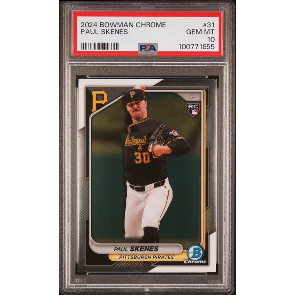 Graded 2024 Topps Bowman Chrome Paul Skenes #31 Rookie RC