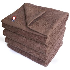 Imabari Towels, Commercial Use, Face Towels, Set of 4, M Color, 13.4 x 33.9 inches (34 x 86 cm), For Beauty Salons, 100 Colors, Lightweight, Thin (No.94, Maroon Brown) mc-ft4