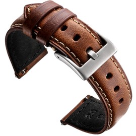 Zehior Leather Watch Bands Vintage Quick Release Replacement Top Grain Genuine Leather Watch Straps for Men Women 20mm, Brown