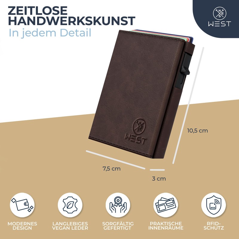 WEST Slim Wallet Men's and Magnetic Closure | Credit Card