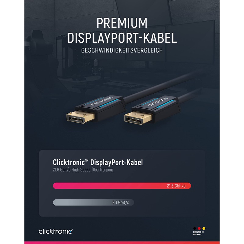 Clicktronic 70713 Casual Display Port Cable, 5m Length