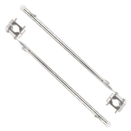NovelBee 2 Pack of 15.35 Inch Stainless Steel Flag Pole Rail Mount from 7/8" to 1-1/4" for Boat Yacht Marine