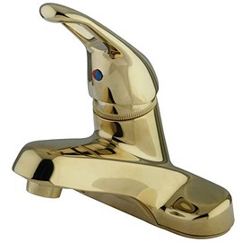 Kingston Brass KB512LP 4-Inch Centerset Lavatory Faucet, 3-3/4 inch in Spout Reach, Polished Brass