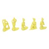 5 Pcs Yoga Statue Simple Style Yellow Attractive Decorative Durable
