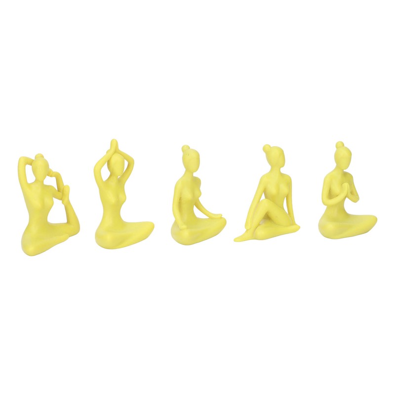 5 Pcs Yoga Statue Simple Style Yellow Attractive Decorative Durable