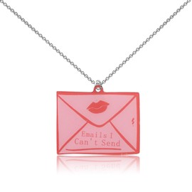 PLITI Singer Inspired Gift Sabrina Fan Gift Album Music Lover Gift Concert Gift Emails I Can’t Send Tour Necklace (Pink Envelope necCA)