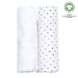 Motherhood Burp Cloths GOTS Certified 100% Organic Cotton 85 x 85 cm Set of 2