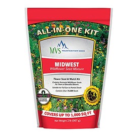 Mountain View Seeds 106485 Midwest Wildflower Grass Seed, 2-Pound