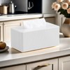 PU Leather Tissue Box Cover with Magnetic Closure, Modern Rectangular