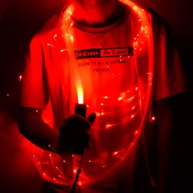 kingmaled LED Fiber Optic Dance Whip, 10 Colors 40 Effects color-changing, LED Space Whip Remix , Party Disco Led Fiber Light 360° Rotatable, Great for Show Events Club Festival