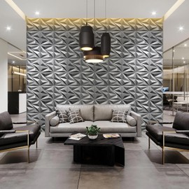 STICKGOO 33 Pack 3D Wall Panels for Interior Wall Decor, 12''x12'' Textured Accent Wall Panels, Brushed Silver Decorative Wall Panels for Living Room Bedroom Gaming Room