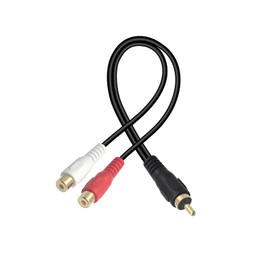 VCELINK RCA Cable Splitter 1RCA Male to 2RCA Female Y Type RCA Audio Cable Mono to Stereo Support Woofer Red White 20cm