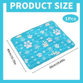 Bekecidi Dog Cooling Mat, Ice Silk Pet Cooling Mat for Dogs Cat Ice Blanket Washable Puppy Cool Mats for Summer, Beds, Car Seats (Blue, 50 x 40 CM)