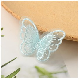 Wisafory Pack of 10 Lace Tulle Butterfly Appliqué Embroidery Patches Lace Fabric Patches Butterfly Appliques Accessories for DIY Clothing Bag Hair Accessories Green