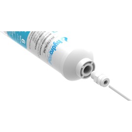 HYDROVOS 10-Inch Inline Water Filter for Ice Maker, Refrigerator, Dishwasher, Reverse Osmosis System, Post Activated Carbon Cartridge Reduces Chlorine, 1/4" NPT Threaded Connection, Bulk Pack