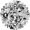 Kids Anime Stickers Mixed Pack, 100pcs Black and White Cartoon