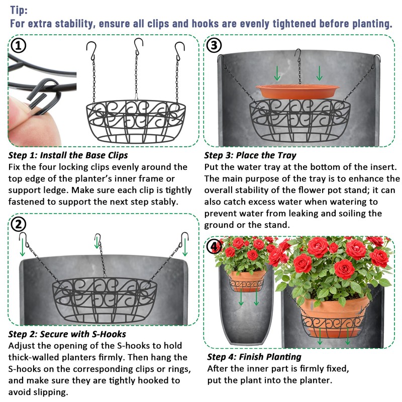Adjustable Planter Inserts for Large Pots, Fits for 12" -18"