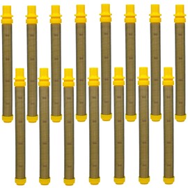 100 Mesh Yellow Push-On Airless Spray Gun Filters, Compatible with Titan 581-062, 0089959, 0516732; Wagner 0089959, 0154675, 0089324; SprayTECH 0515220, 0154675(15 PCS)