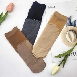 Non-slip Ankle Socks (Coffee) No-show Socks 5ea