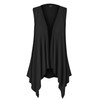 MBJ WSK1071 Womens Lightweight Sleeveless Draped Open Cardigan S Black