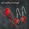 ONEFINITY Cardinal Earrings 925 Sterling Silver Red Cardinal Dangle Earrings