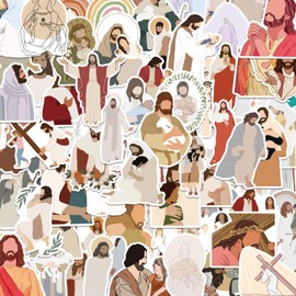 ROTY 100 Pcs Jesus Stickers Aesthetic Christian Stickers, Religious Cross Faith Waterproof Vinyl Gifts for Phone, Water Bottle, Luggage, Laptop, Adults Teens Kids Boys Girls