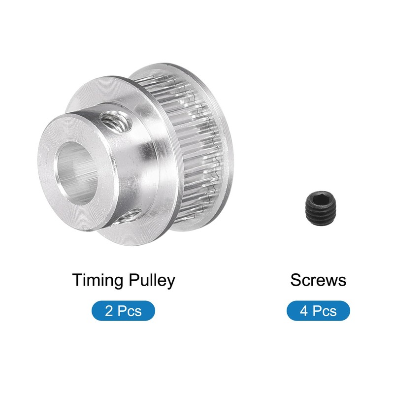 Rebower Synchronous Wheel Timing Pulley Aluminum Synchronous Wheel with Screw