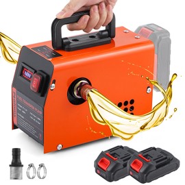 Poafamx Fuel Transfer Pump Battery Powered, 13GPM Cordless Diesel Transfer Pump with 2x1500mAH Battery, Portable Electric Oil Pump for Diesel Kerosene Hydraulic Oil Reversible Pumping