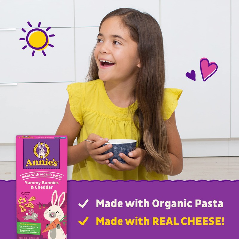 Annie's Yummy Bunnies and Cheddar, Mac and Cheese Made with