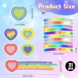 Reflective Stickers Bicycle, Pack of 31 Reflective Stickers, High Visibility Reflective Strips, Waterproof Bicycle Stickers for Frame, Safety Reflective Tape (Heart)