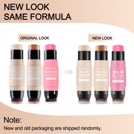 Erinde Contour Foundation Stick with Brush, Highlighter Bronzer Pen, Face Brightens Shades Pencil, Highlighting Shade, Highlight Shaping Stick, Impermeable, Maquillaje de Larga Duración