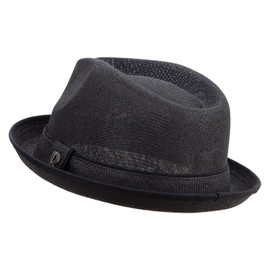 e4Hats.com Big Size Blocked Upbrim Fedora - Black XL-2XL