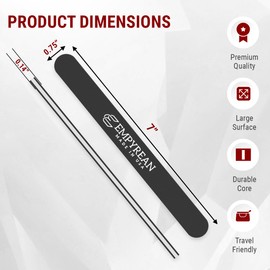 Empyrean Premium Nail Files | Made in USA | Coarse 100/180 Medium | Disinfectable Washable Reuseable | Black Cushion File